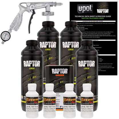 Bright White - U-POL Urethane Spray-On Truck Bed Liner Kit with included Spray Gun, 4 Quarts
