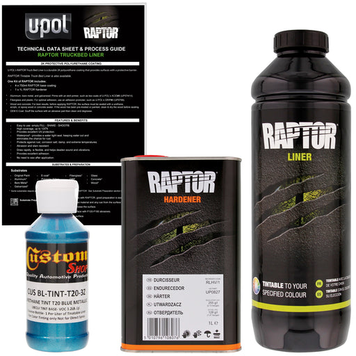 Blue Metallic - U-POL Urethane Spray-On Truck Bed Liner & Texture Coating, 1 Liter