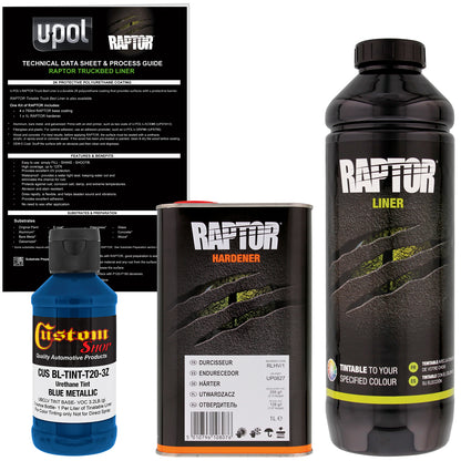 Blue Metallic - U-POL Urethane Spray-On Truck Bed Liner & Texture Coating, 1 Liter