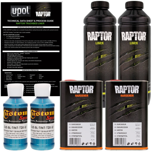 Blue Metallic - U-POL Urethane Spray-On Truck Bed Liner & Texture Coating, 2 Liters