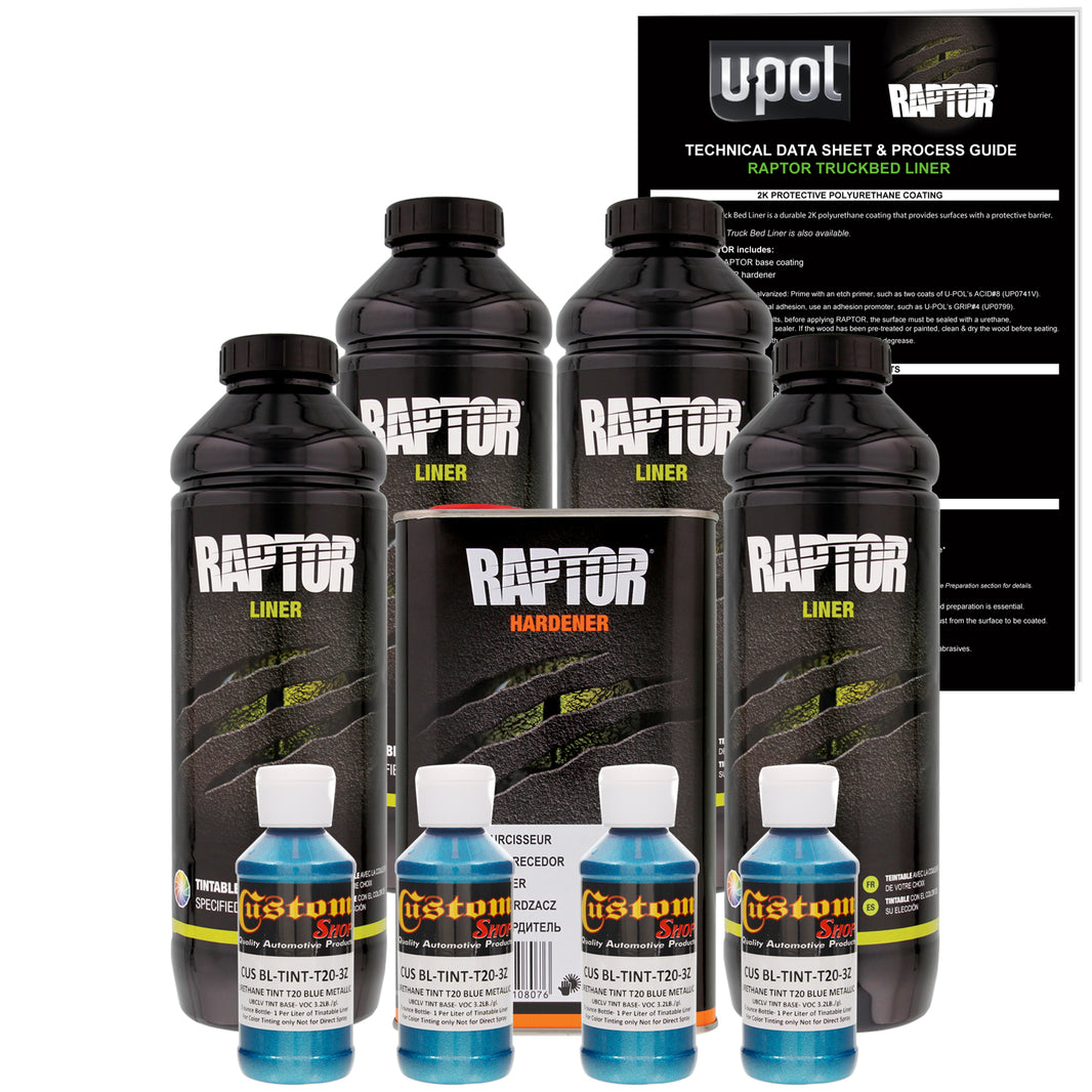 Blue Metallic - U-POL Urethane Spray-On Truck Bed Liner & Texture Coating, 4 Quarts