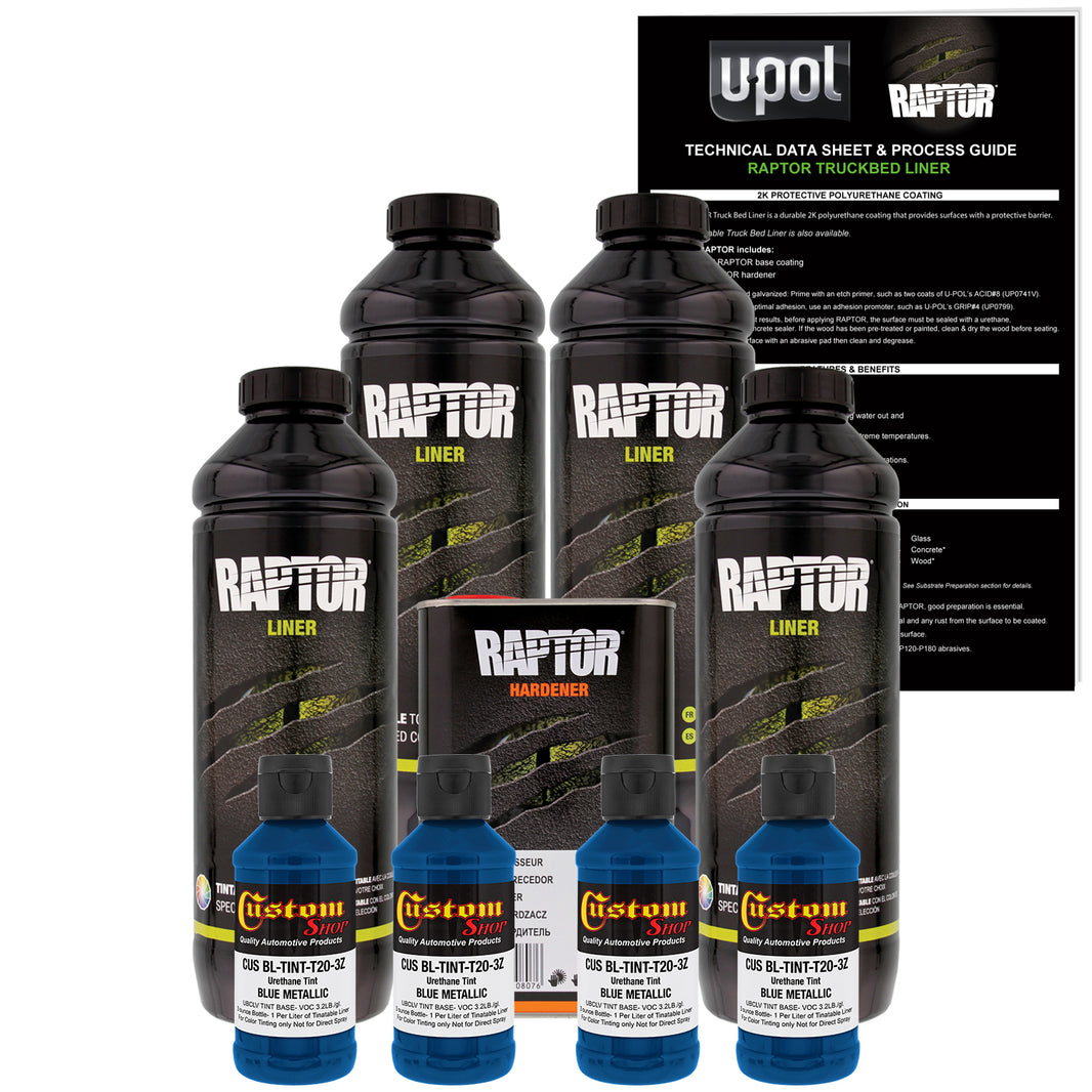 Blue Metallic - U-POL Urethane Spray-On Truck Bed Liner & Texture Coating, 4 Quarts
