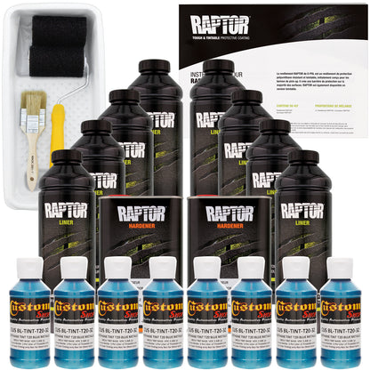Blue Metallic - U-POL Urethane Roll-On Truck Bed Liner Kit with included Roller, Tray & Brush, 8 Quarts