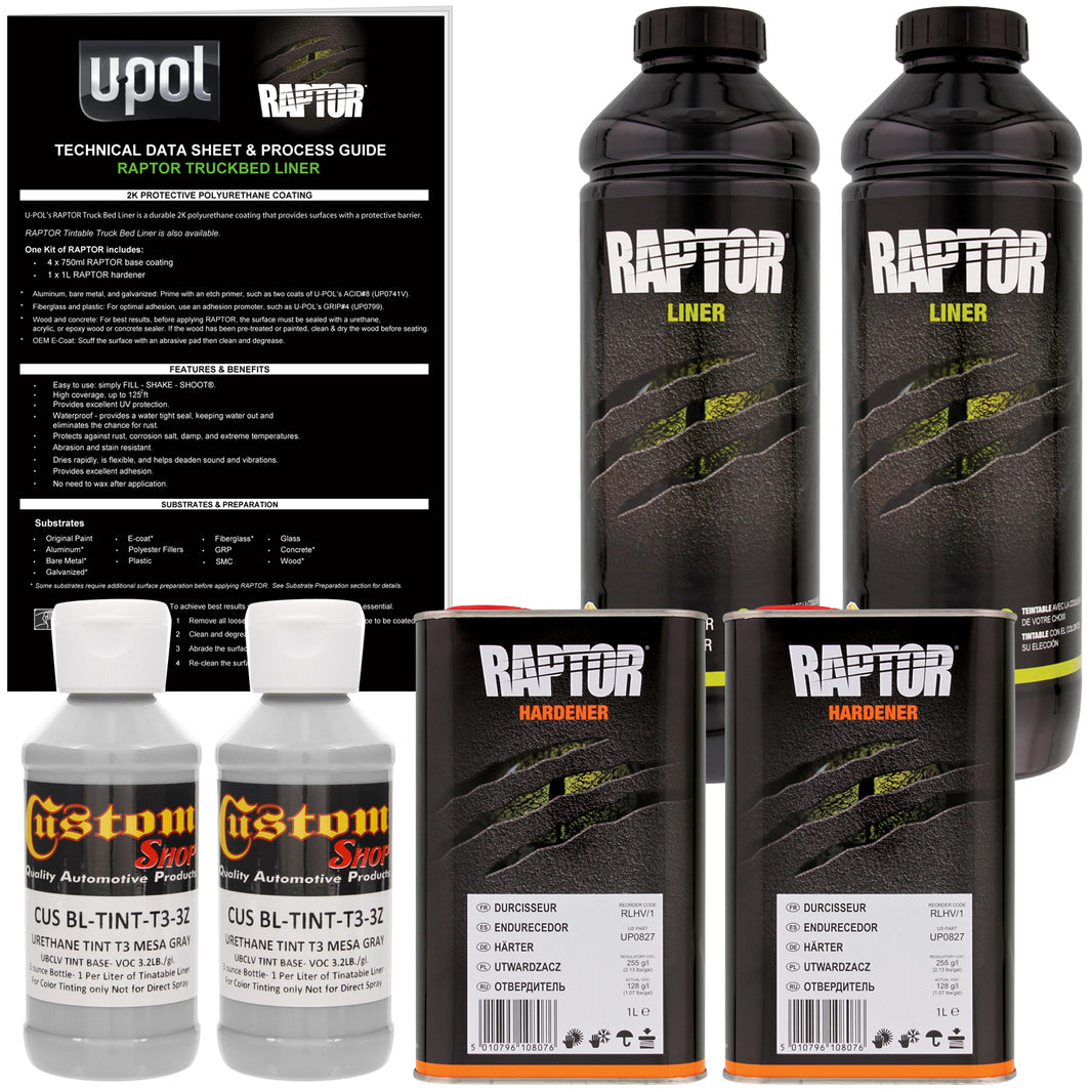 Mesa Gray - U-POL Urethane Spray-On Truck Bed Liner & Texture Coating, 2 Quarts