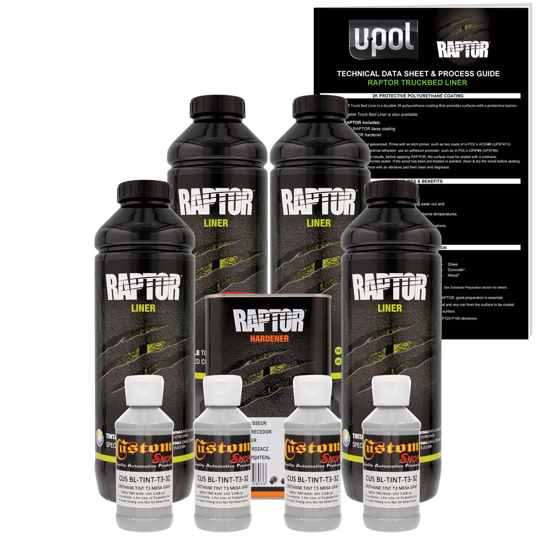Mesa Gray - U-POL Urethane Spray-On Truck Bed Liner & Texture Coating, 4 Quarts