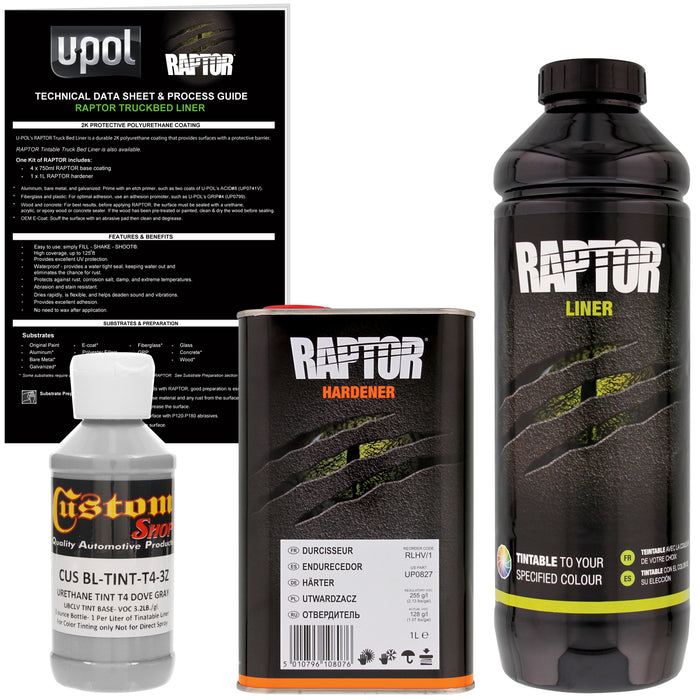 Dove Gray - U-POL Urethane Spray-On Truck Bed Liner & Texture Coating, 1 Liter