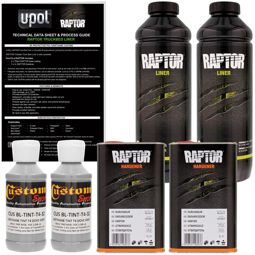 Dove Gray - U-POL Urethane Spray-On Truck Bed Liner & Texture Coating, 2 Liters