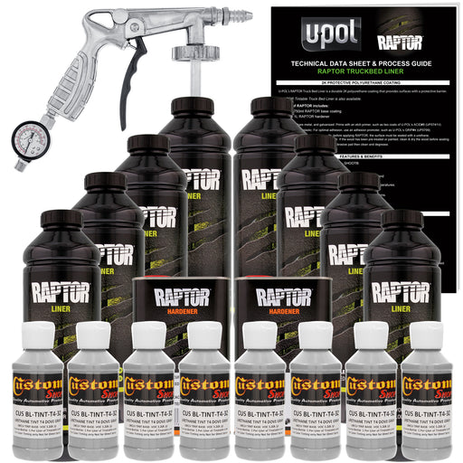 Dove Gray - U-POL Urethane Spray-On Truck Bed Liner Kit with included Spray Gun, 8 Liters