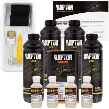 Shoreline Beige - U-POL Urethane Roll-On Truck Bed Liner Kit with included Roller, Tray & Brush, 4 Quarts