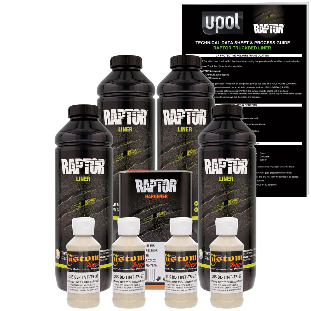 Shoreline Beige - U-POL Urethane Spray-On Truck Bed Liner & Texture Coating, 4 Quarts