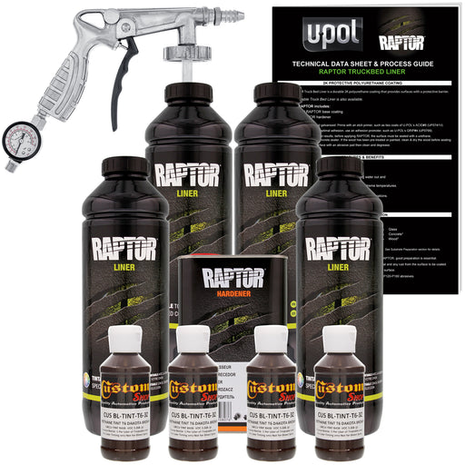 Dakota Brown - U-POL Urethane Spray-On Truck Bed Liner Kit with included Spray Gun, 4 Quarts