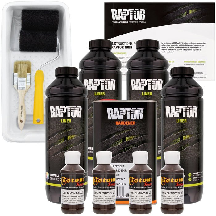Dakota Brown - U-POL Urethane Roll-On Truck Bed Liner Kit with included Roller, Tray & Brush, 4 Liters