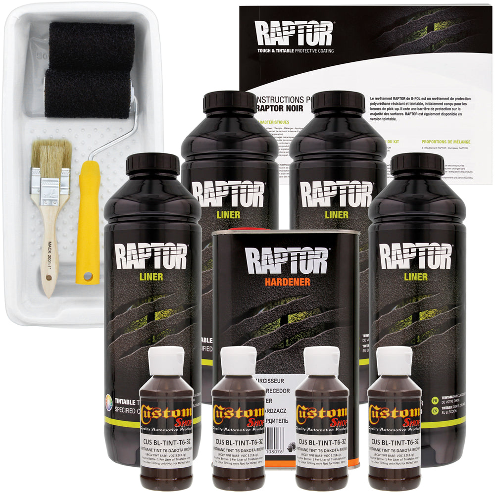Dakota Brown - U-POL Urethane Roll-On Truck Bed Liner Kit with included Roller, Tray & Brush, 4 Quarts