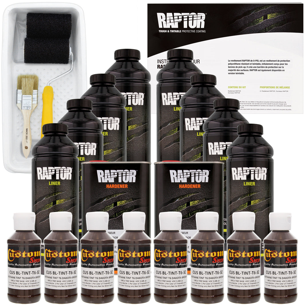 Dakota Brown - U-POL Urethane Roll-On Truck Bed Liner Kit with included Roller, Tray & Brush, 8 Quarts