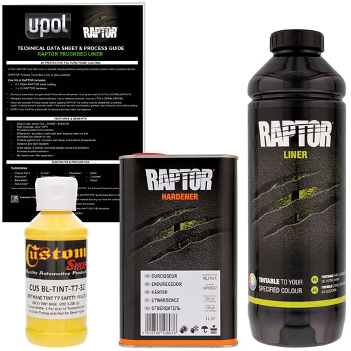 Safety Yellow - U-POL Urethane Spray-On Truck Bed Liner & Texture Coating, 1 Liter