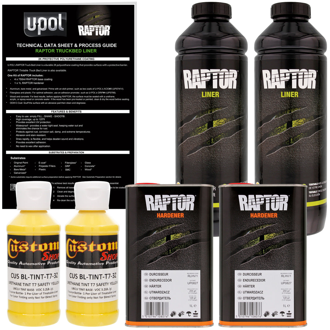 Safety Yellow - U-POL Urethane Spray-On Truck Bed Liner & Texture Coating, 2 Quarts