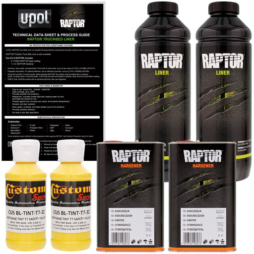 Safety Yellow - U-POL Urethane Spray-On Truck Bed Liner & Texture Coating, 2 Liters