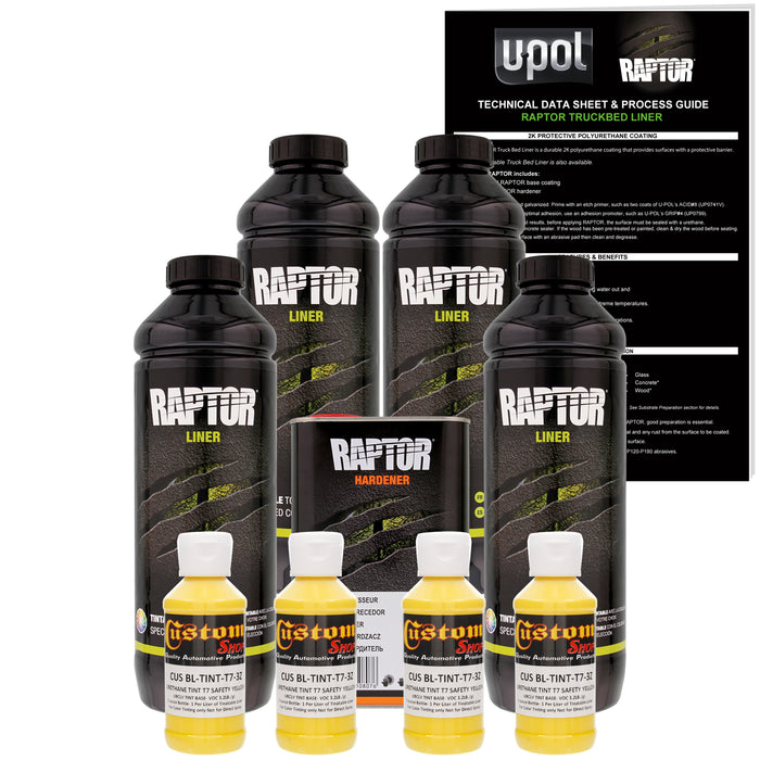 Safety Yellow - U-POL Urethane Spray-On Truck Bed Liner & Texture Coating, 4 Quarts