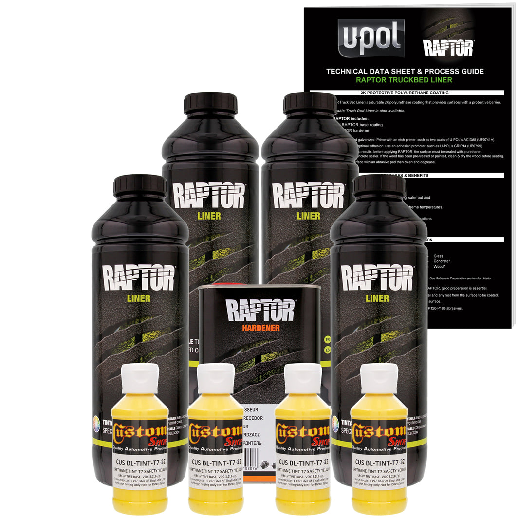 Safety Yellow - U-POL Urethane Spray-On Truck Bed Liner & Texture Coating, 4 Quarts