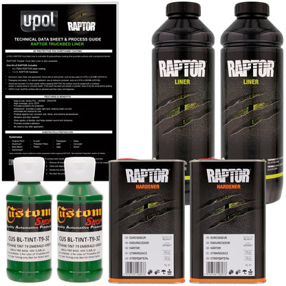 Emerald Green - U-POL Urethane Spray-On Truck Bed Liner & Texture Coating, 2 Quarts