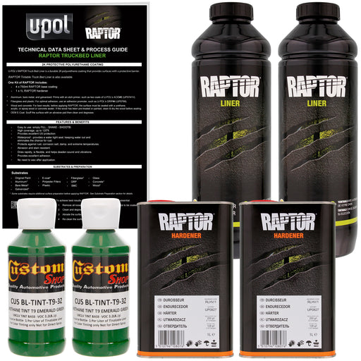 Emerald Green - U-POL Urethane Spray-On Truck Bed Liner & Texture Coating, 2 Liters