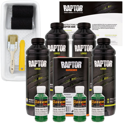 Emerald Green - U-POL Urethane Roll-On Truck Bed Liner Kit with included Roller, Tray & Brush, 4 Quarts