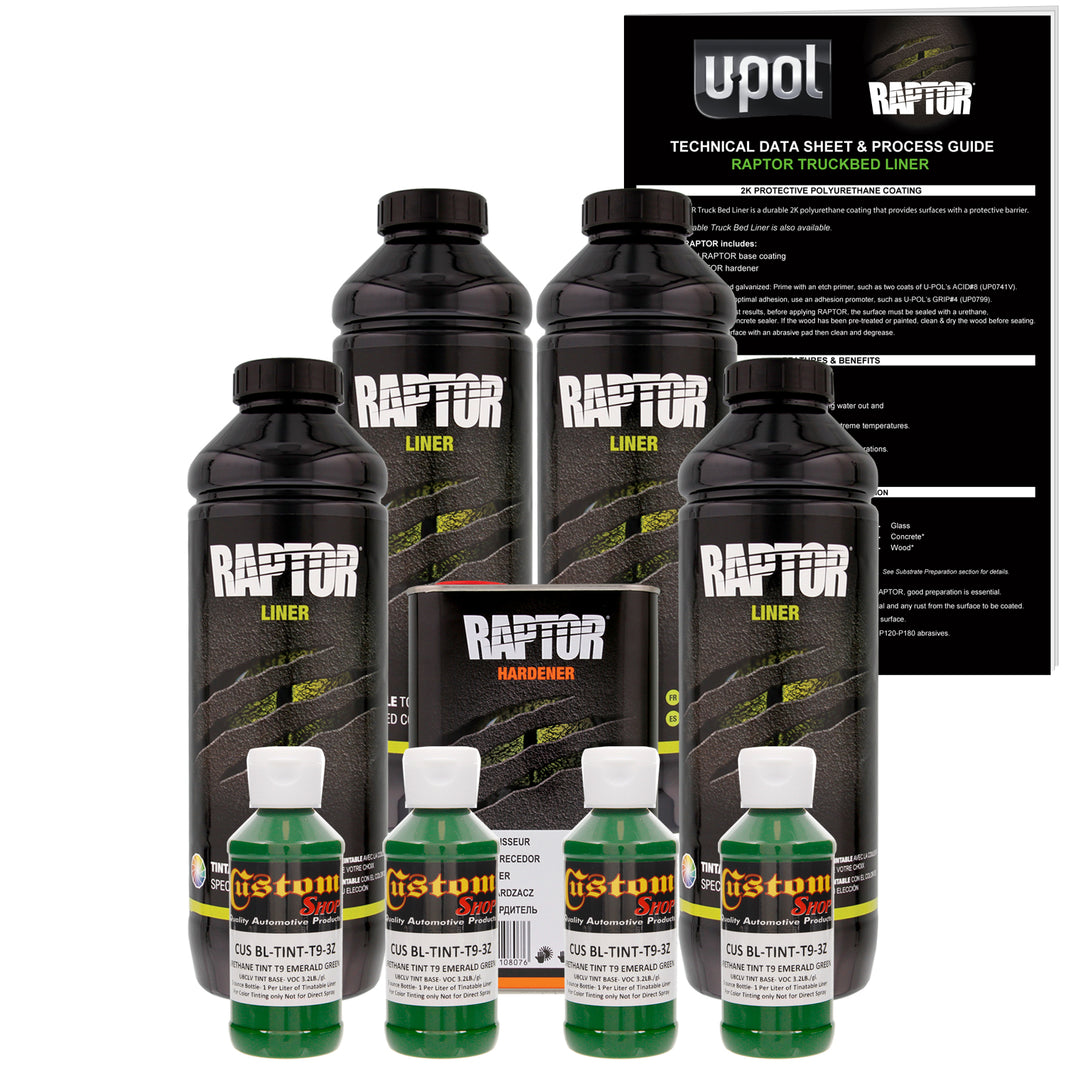 Emerald Green - U-POL Urethane Spray-On Truck Bed Liner & Texture Coating, 4 Quarts