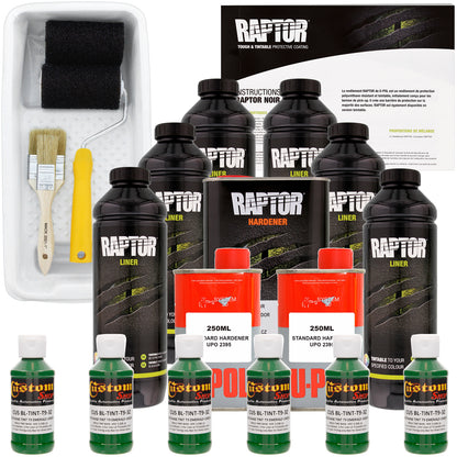 Emerald Green - U-POL Urethane Roll-On Truck Bed Liner Kit with included Roller, Tray & Brush, 6 Quarts