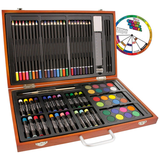 50pc Art Painting, Drawing Set in Case 24 Acrylic Paint Colors Pencils —  TCP Global