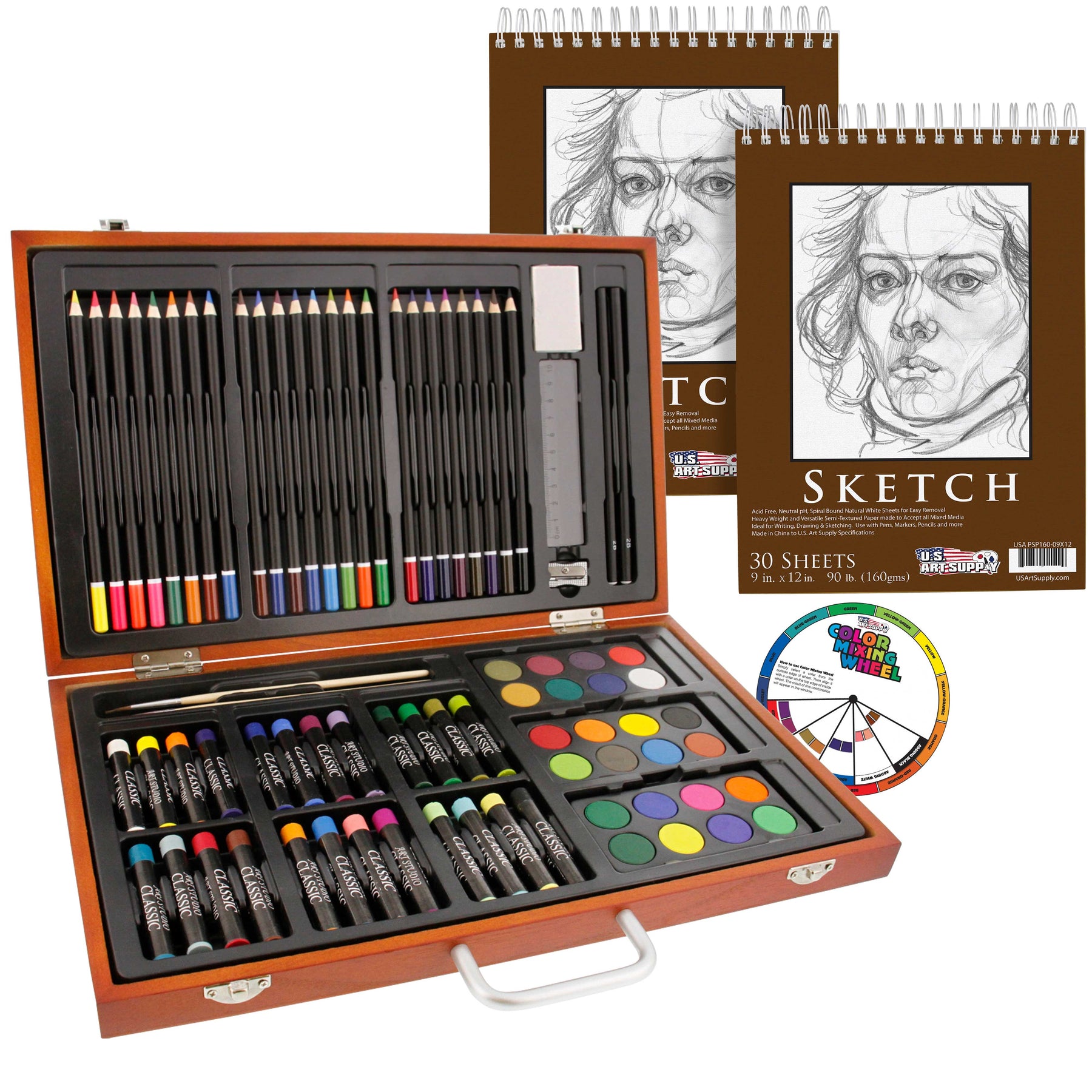 U.S. Art Supply 163-Piece Mega Deluxe Art Painting, Drawing Set in