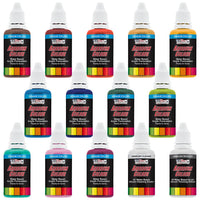 12 Color Secondary Opaque Acrylic Airbrush Paint Set with Reducer & Cleaner, Ready to Spray, 1 oz. Bottles