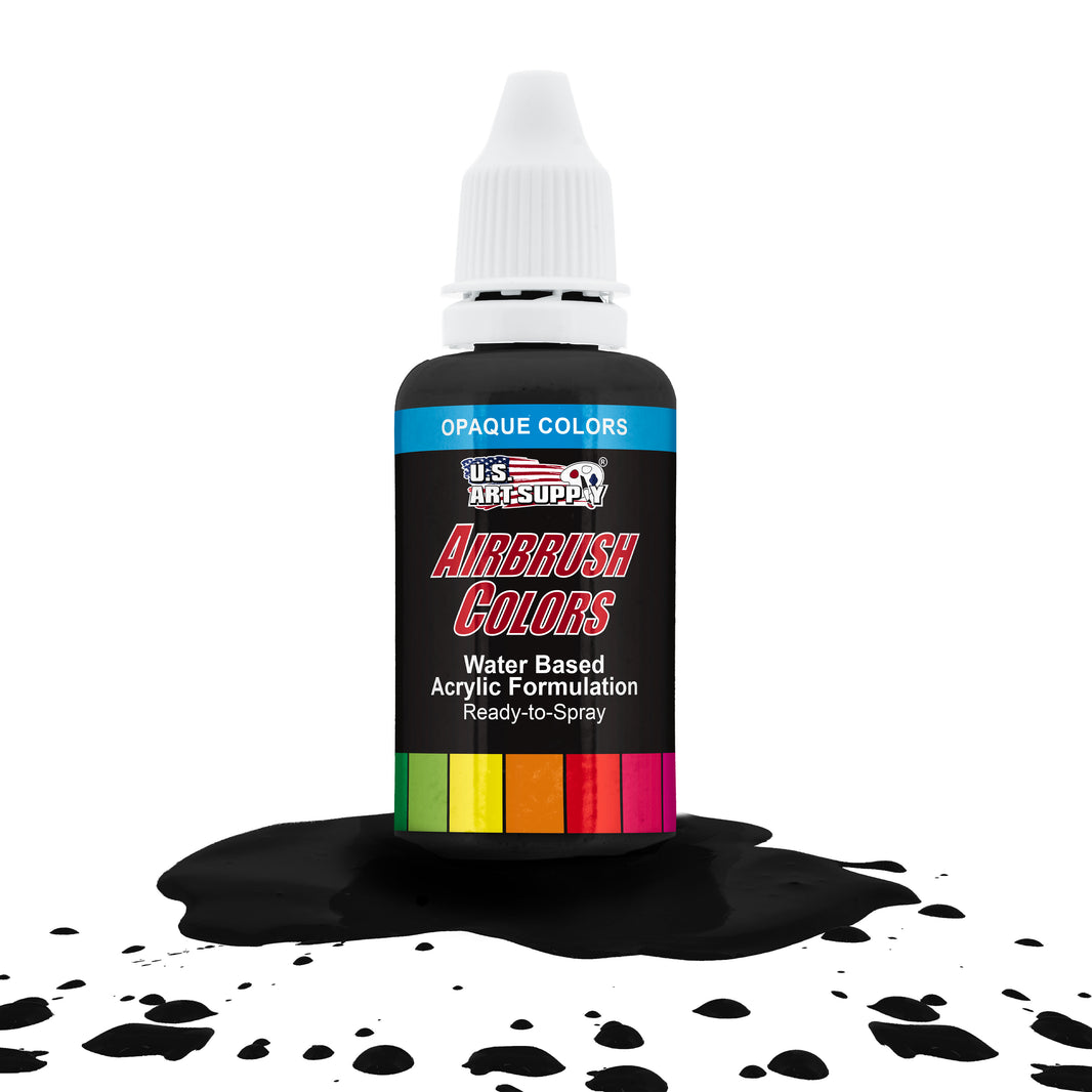 Deep Black, Opaque Acrylic Airbrush Paint - 1 oz. Ready to Spray