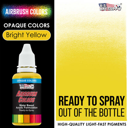 Bright Yellow, Opaque Acrylic Airbrush Paint, 1 oz. Ready to Spray