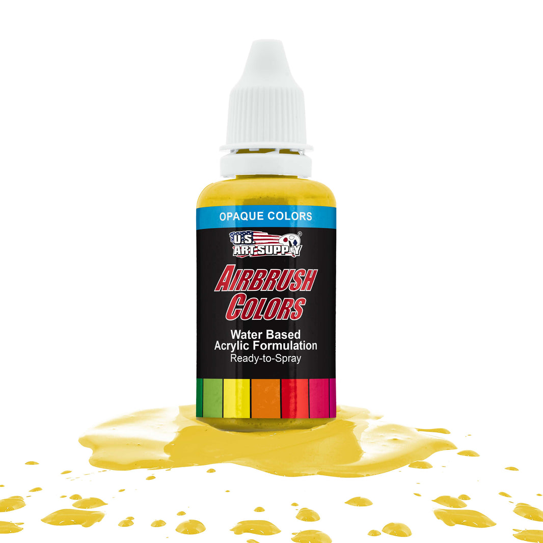 Bright Yellow, Opaque Acrylic Airbrush Paint, 1 oz. Ready to Spray