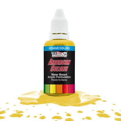 Bright Yellow, Opaque Acrylic Airbrush Paint, 1 oz. Ready to Spray