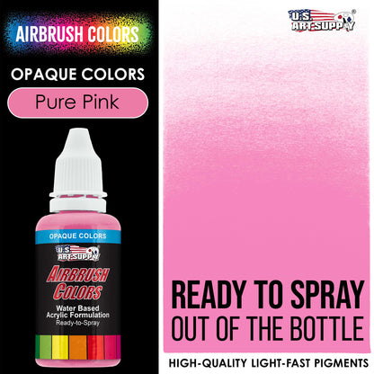 Pure Pink, Opaque Acrylic Airbrush Paint, 1 oz. Ready to Spray
