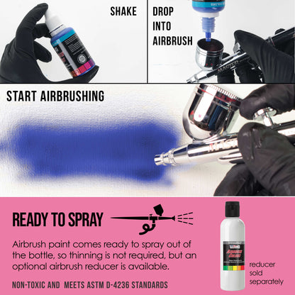 Pure Pink, Opaque Acrylic Airbrush Paint, 1 oz. Ready to Spray