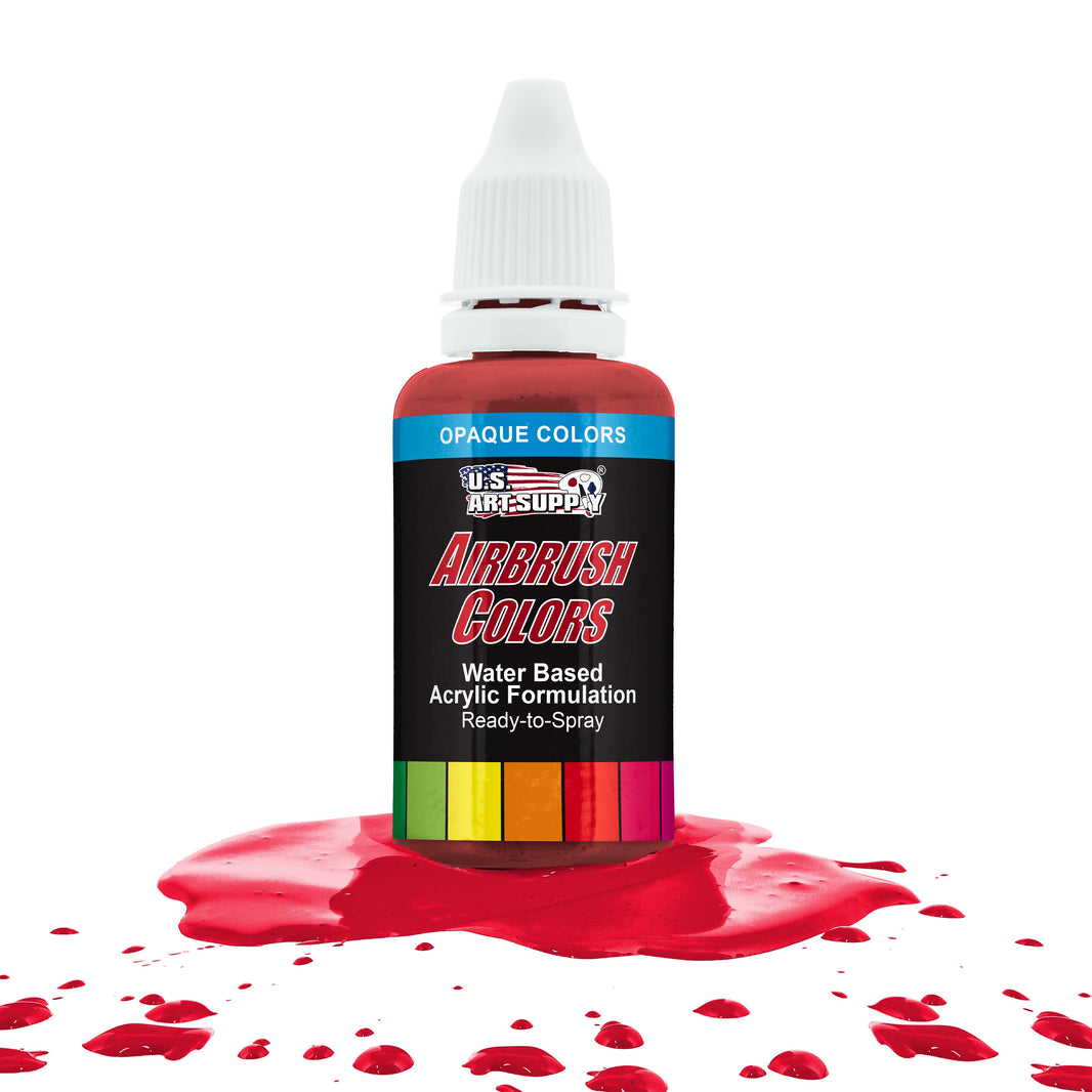 Bright Red, Opaque Acrylic Airbrush Paint, 1 oz. Ready to Spray