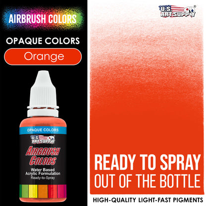 Orange, Opaque Acrylic Airbrush Paint, 1 oz. Ready to Spray