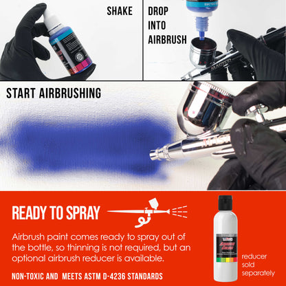 Orange, Opaque Acrylic Airbrush Paint, 1 oz. Ready to Spray