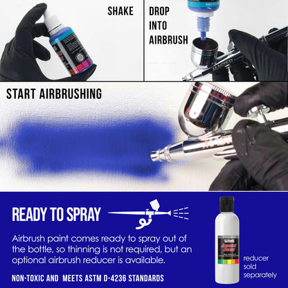 Sapphire Blue, Opaque Acrylic Airbrush Paint, 1 oz. Ready to Spray