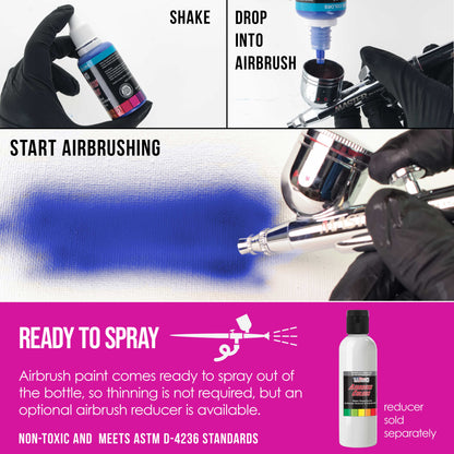 Hot Pink, Opaque Acrylic Airbrush Paint, 1 oz. Ready to Spray
