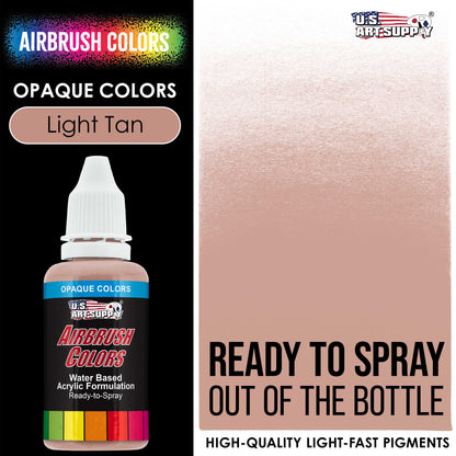 Light Tan, Opaque Acrylic Airbrush Paint, 1 oz. Ready to Spray