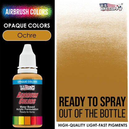 Ochre, Opaque Acrylic Airbrush Paint, 1 oz. Ready to Spray