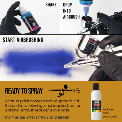 Ochre, Opaque Acrylic Airbrush Paint, 1 oz. Ready to Spray