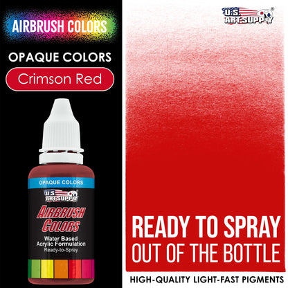Crimson Red, Opaque Acrylic Airbrush Paint, 1 oz. Ready to Spray