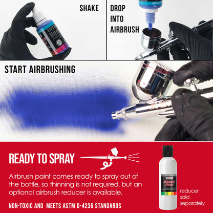 Crimson Red, Opaque Acrylic Airbrush Paint, 1 oz. Ready to Spray