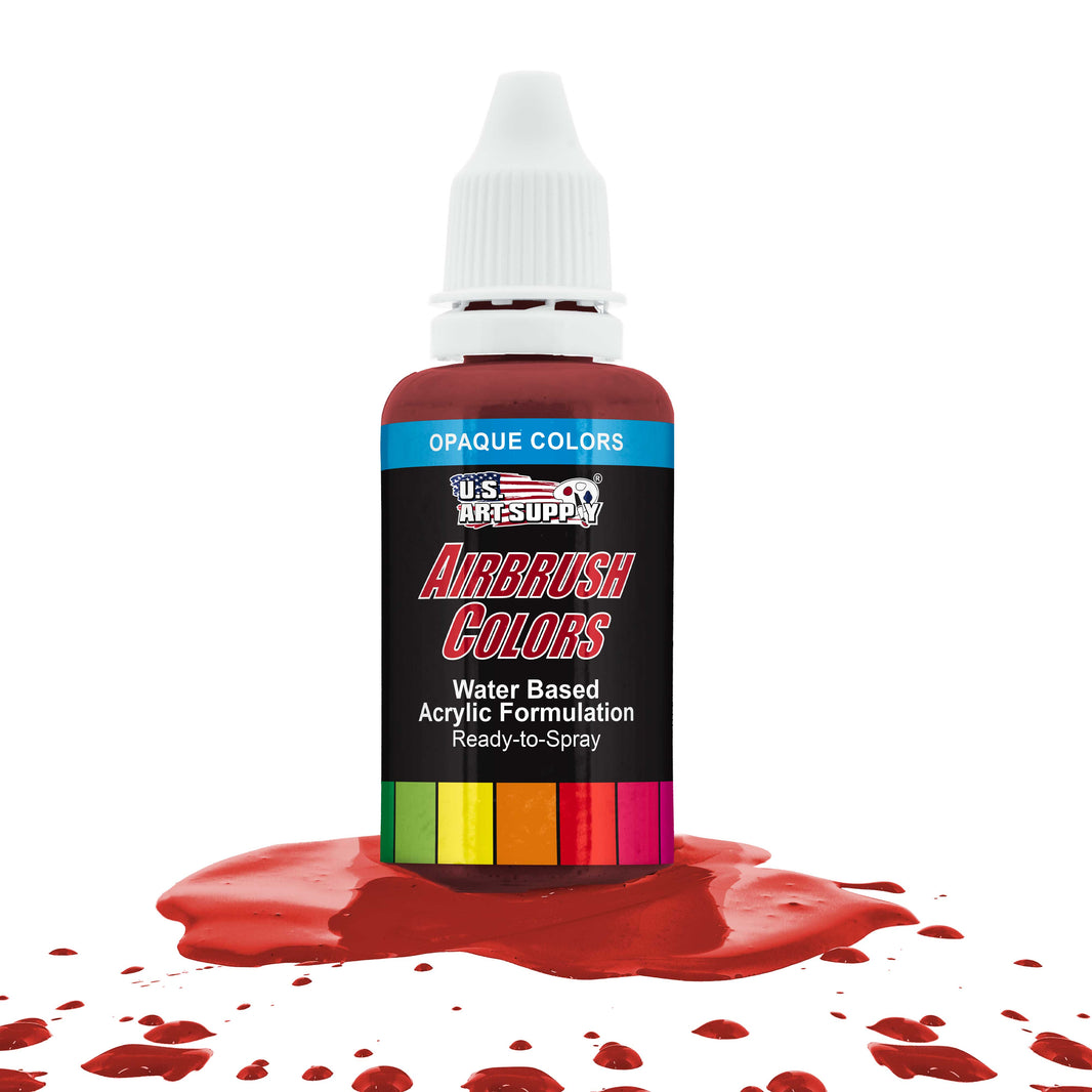 Crimson Red, Opaque Acrylic Airbrush Paint, 1 oz. Ready to Spray