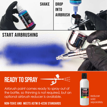 Vermillion Red, Opaque Acrylic Airbrush Paint, 1 oz. Ready to Spray