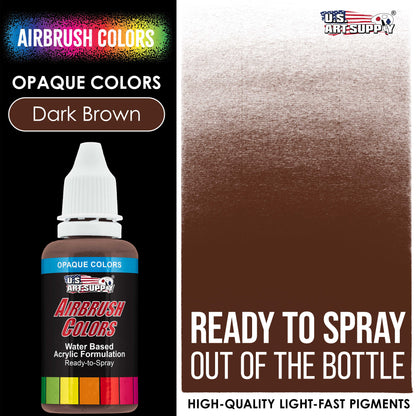 Dark Brown, Opaque Acrylic Airbrush Paint, 1 oz. Ready to Spray